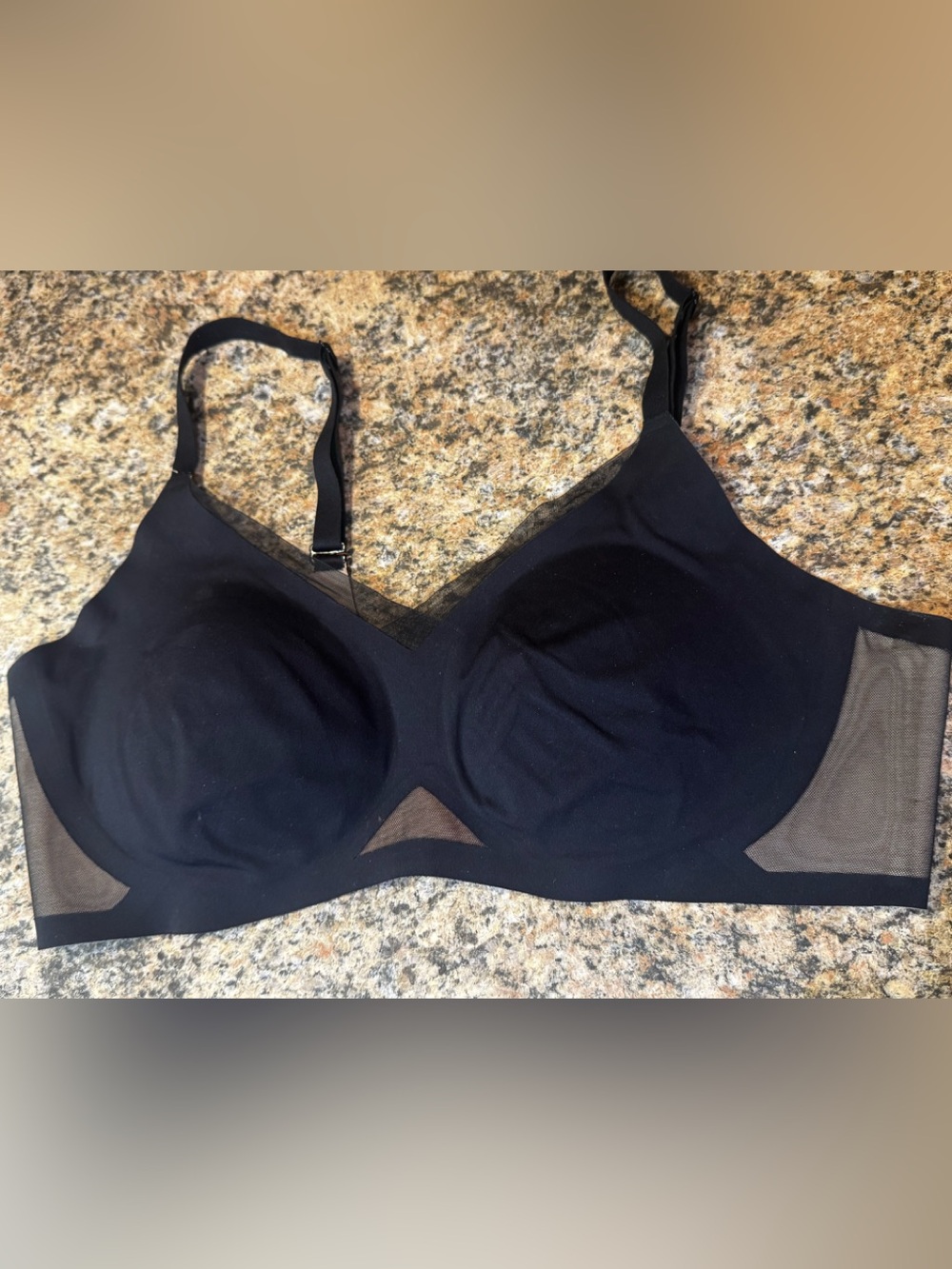 HONEYLOVE Crossover Wireless Bra Black Mesh Full Coverage Supportive XL Woman’s